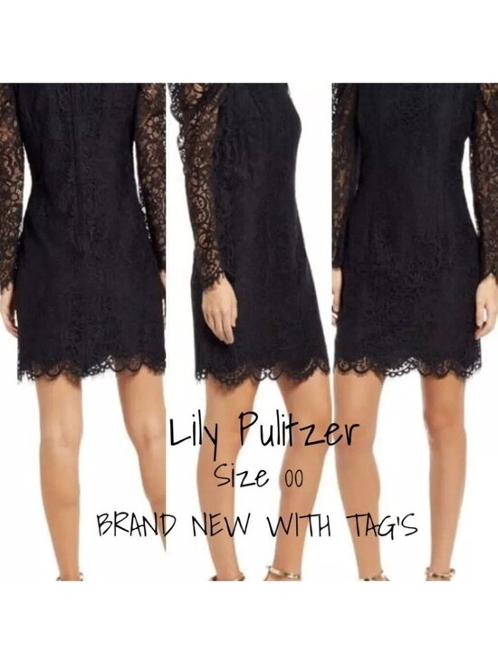 Lilly Pulitzer Dresses & Skirts - Lilly Pulitzer Ayler Dress Women's Size 00 Black Two-Tone Lace New With Tag